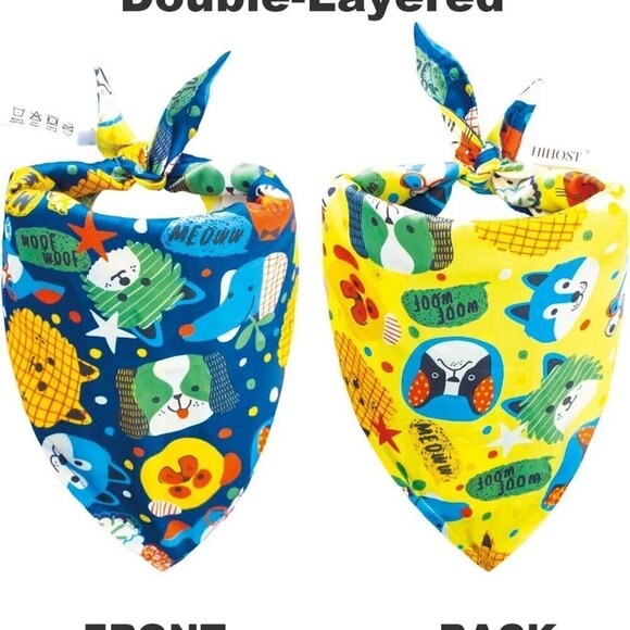 Cartoon Dog Printed Fabric Dog Bandana, (MEDIUM TO LARGE) / BRAND NEW - Picture 4 of 6